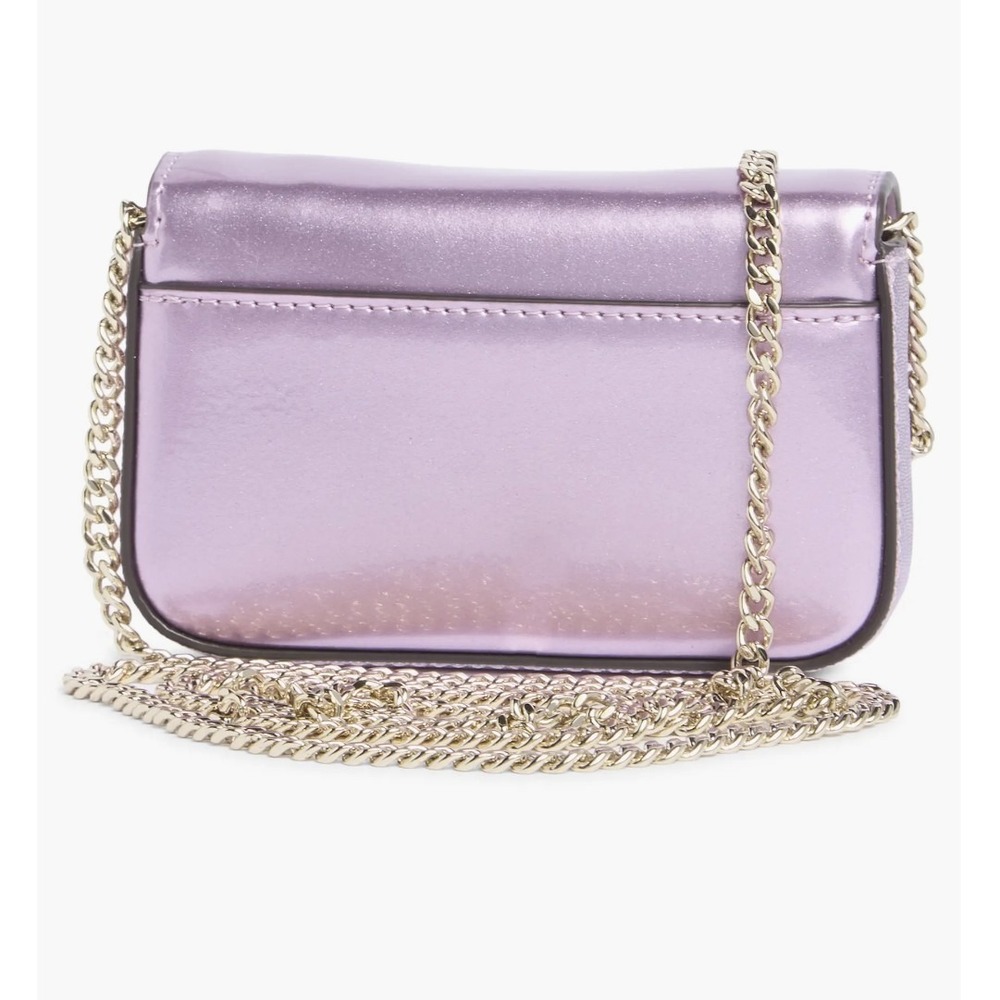 NWT Kate Spade Kenzie Metallic‎ Quartz Pink Crossbody Wallet Coquette Balletcore - Picture 3 of 8